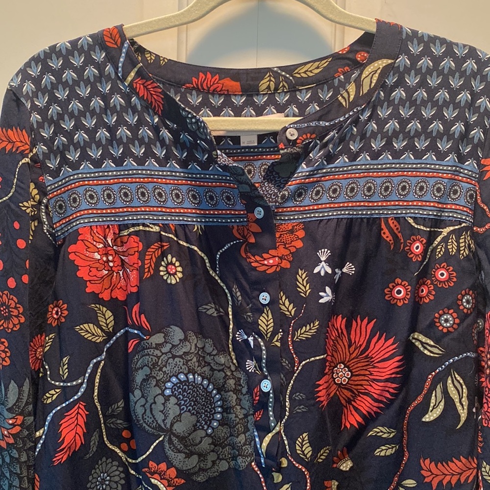 Loft Multi Patterned Button Down Blouse - image 2